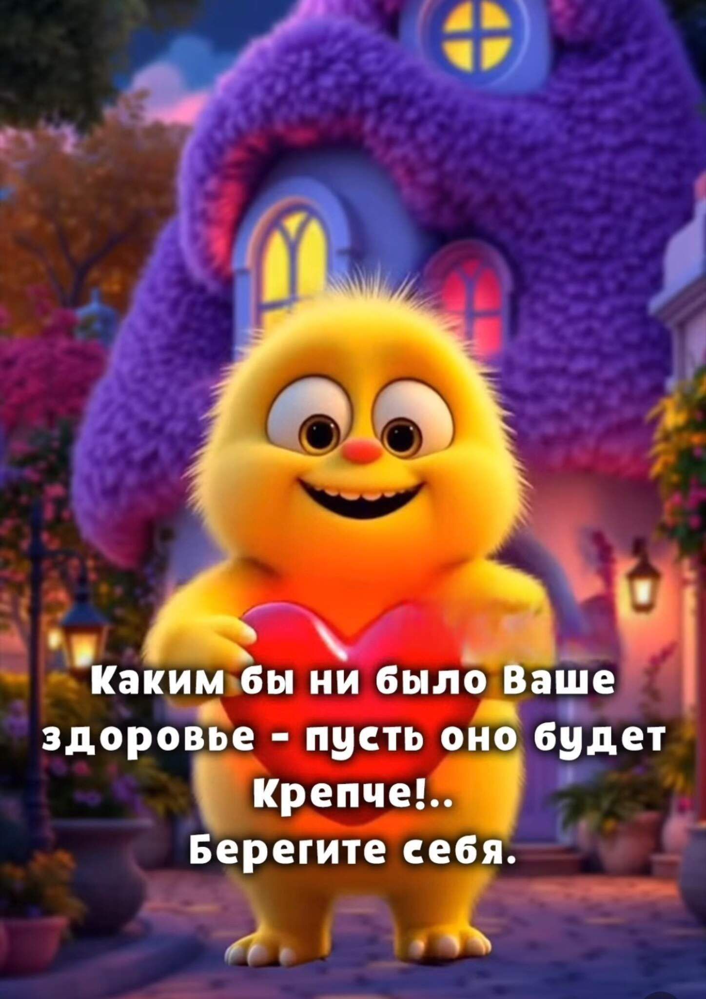 Каким бы ни было Ваше здоровье - пусть оно будет крепче!.. Берегите себя.