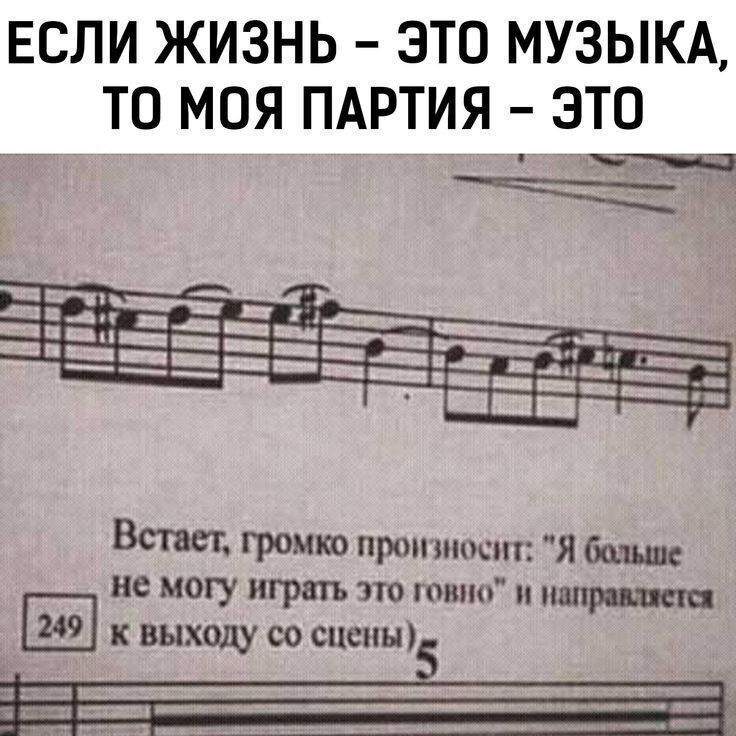 ЕСЛИ ЖИЗНЬ - ЭТО МУЗЫКА, ТО МОЯ ПАРТИЯ - ЭТО\nВСТАЕТ, ГРОМКО ПРОИЗНОСИТ: 