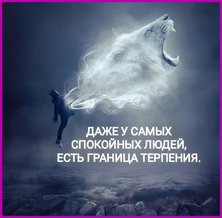 ДАЖЕ У САМЫХ СПОКОЙНЫХ ЛЮДЕЙ, ЕСТЬ ГРАНИЦА ТЕРПЕНИЯ.