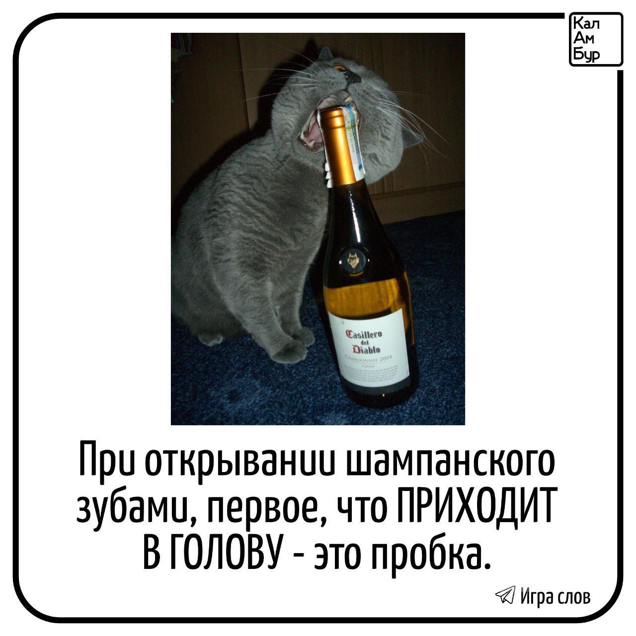 При открывании шампанского зубами, первое, что ПРИХОДИТ В ГОЛОВУ - это пробка.
