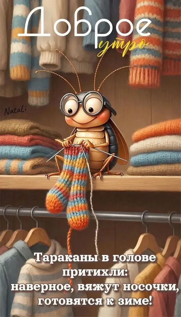 Доброе утро
Тараканы в голове притаились: наверное, вяжут носочки, готовятся к зиме!