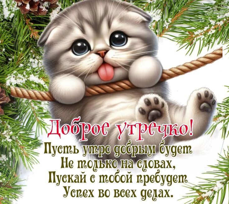Доброе утречко! Пусть утро добрым будет Не только на словах, Пусть с тобой пребудет Успех во всех делах.