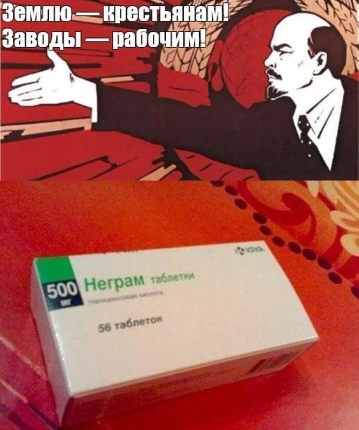 Землю — крестьянам! Заводы — рабочим! 500 мг Неграм таблетки 56 таблеток