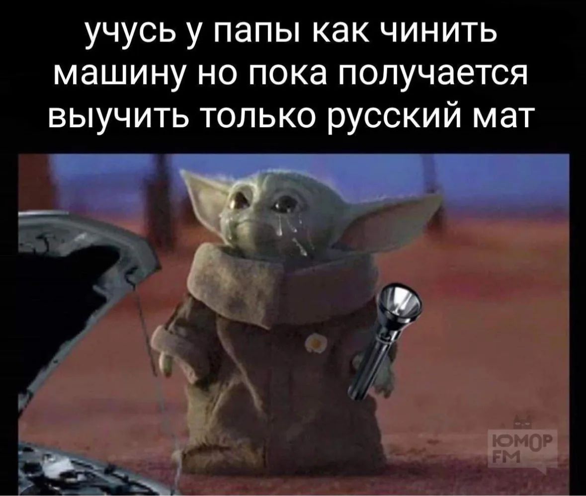 учусь у папы как чинить машину но пока получается выучить только русский мат
