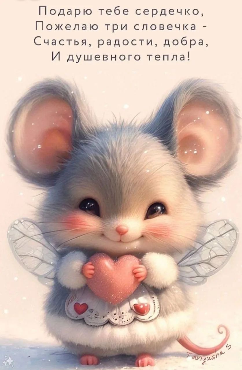 Подарю тебе сердечко, Пожелаю три словечка - Счастья, радости, добра, И душевного тепла!