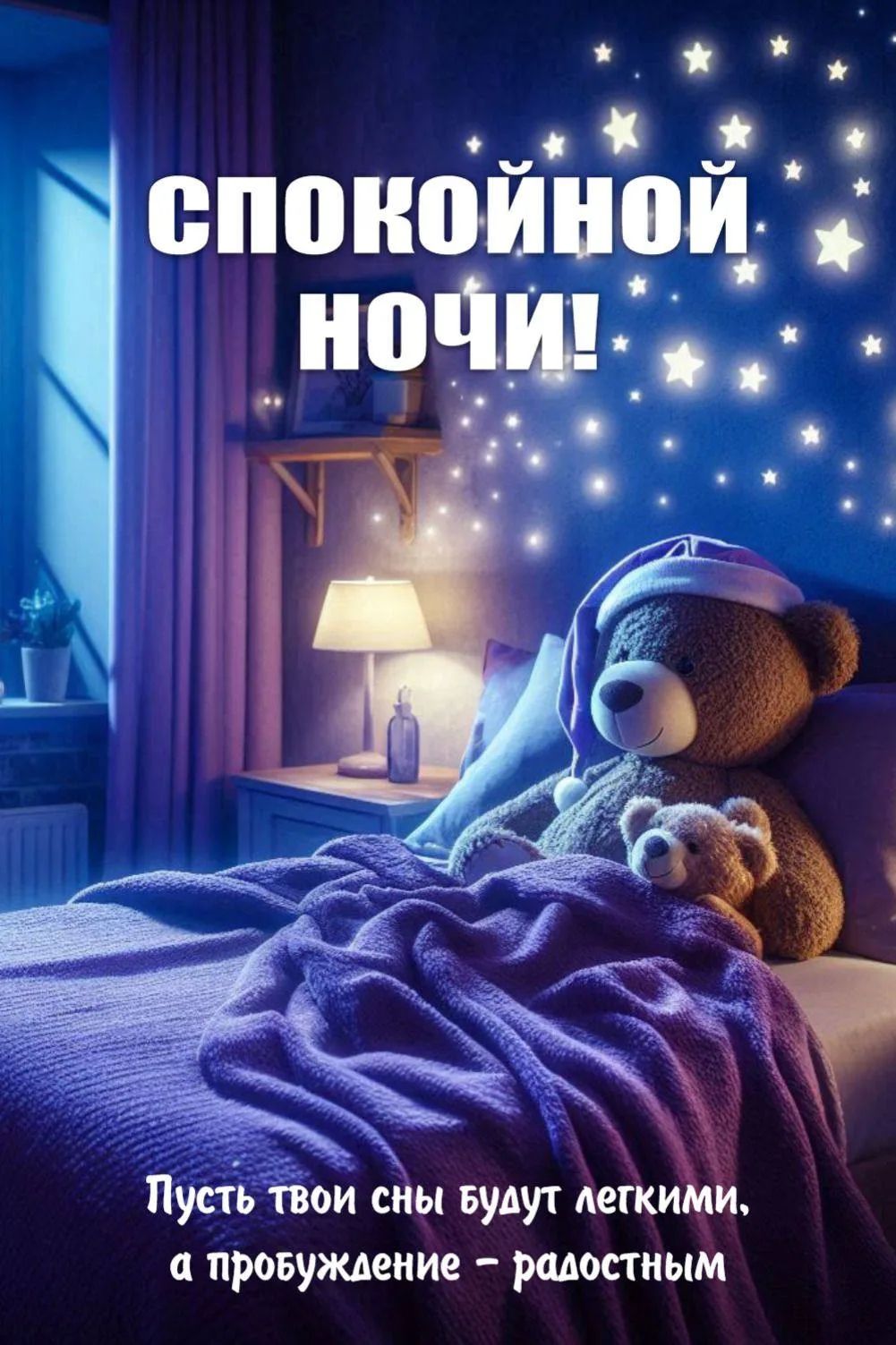 СПОКОЙНОЙ НОЧИ!
Пусть твои сны будут легкими, а пробуждение - радостным