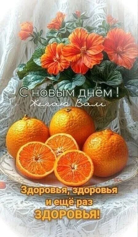 С новым днём! Желаю Вам Здоровья, здоровя и ещё раз ЗДОРОВЬЯ!