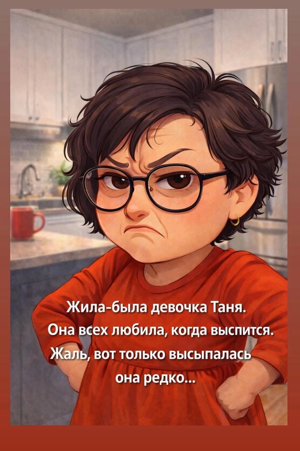 Жила-была девочка Таня. Она всех любила, когда высыпист... Жаль, вот только высыпалась она редко...