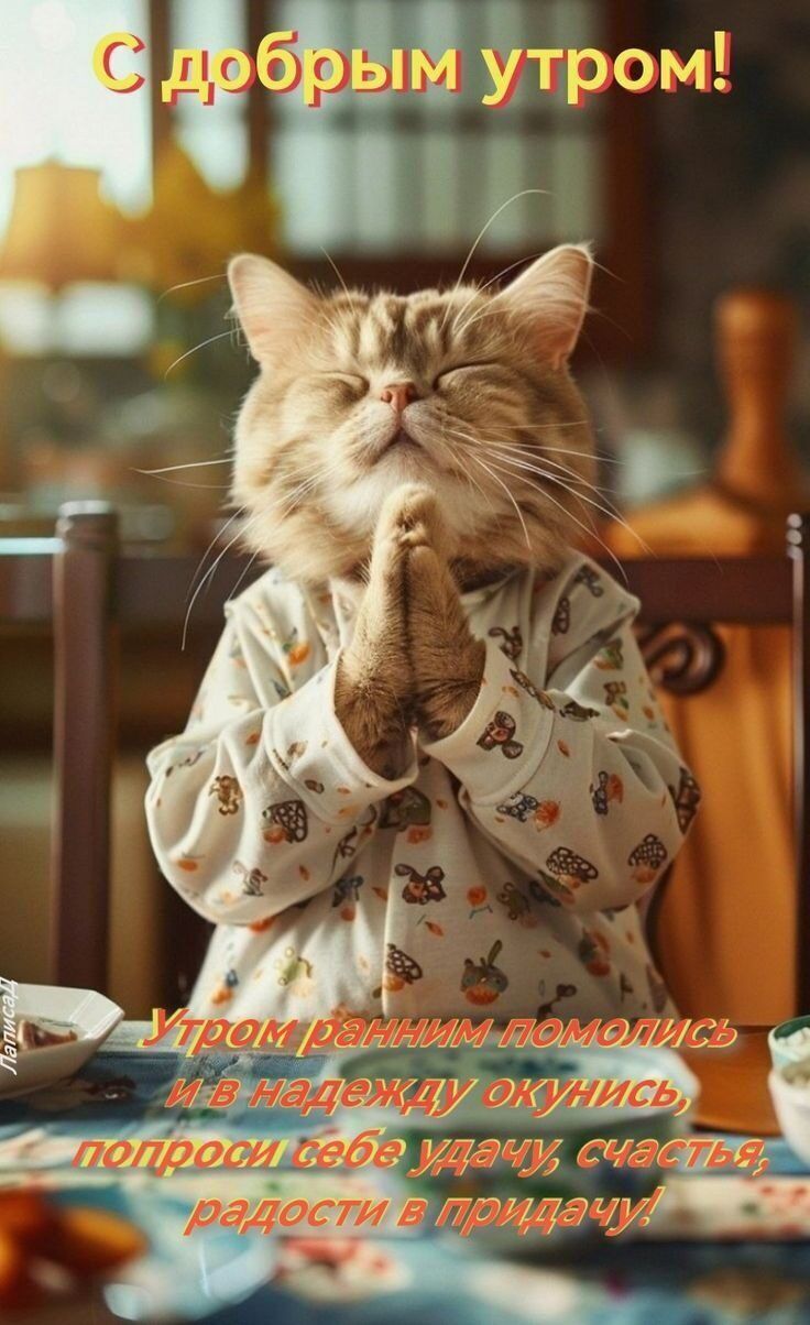 С добрым утром! Утром ранним помоли́сь и в надежду окунись, попроси себе удачу, счастья, радости в придaчу!
