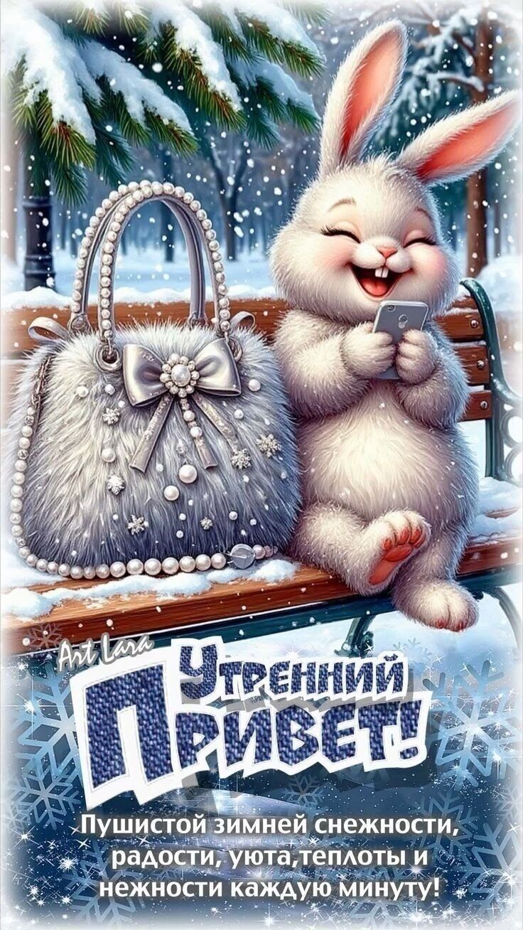 Утренний Привет!\nПушистой зимней снежности, радости, уюта, теплот и нежности каждую минуту!