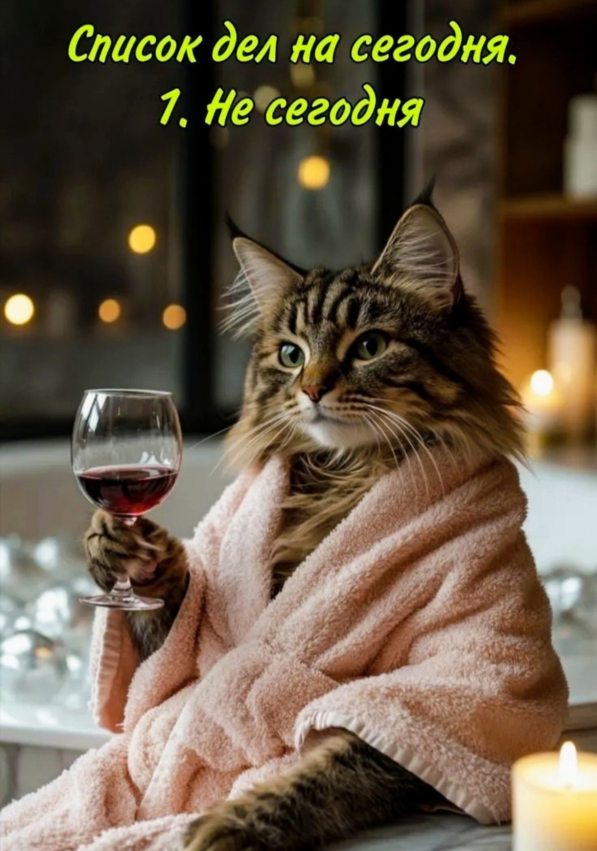 Список дел на сегодня. 1. Не сегодня