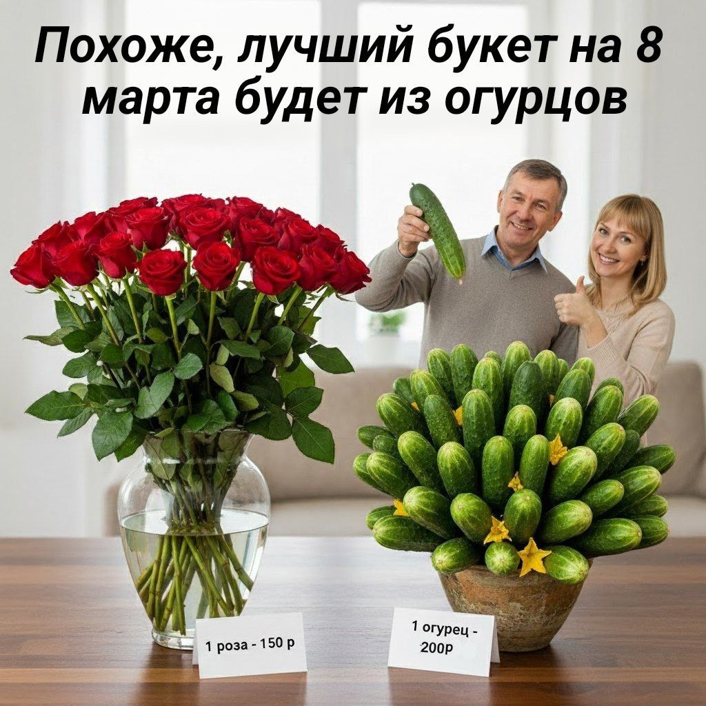Похоже, лучший букет на 8 марта будет из огурцов