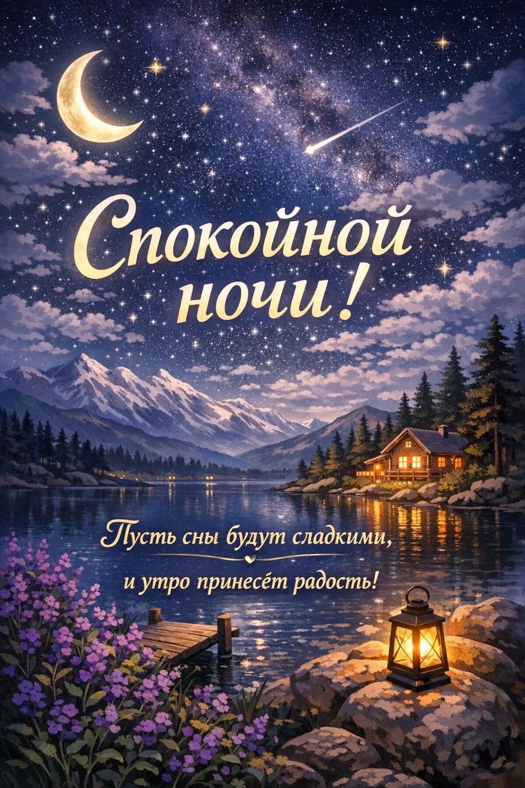 Спокойной ночи! Пусть сны будут сладкими, и утро принесёт радость!