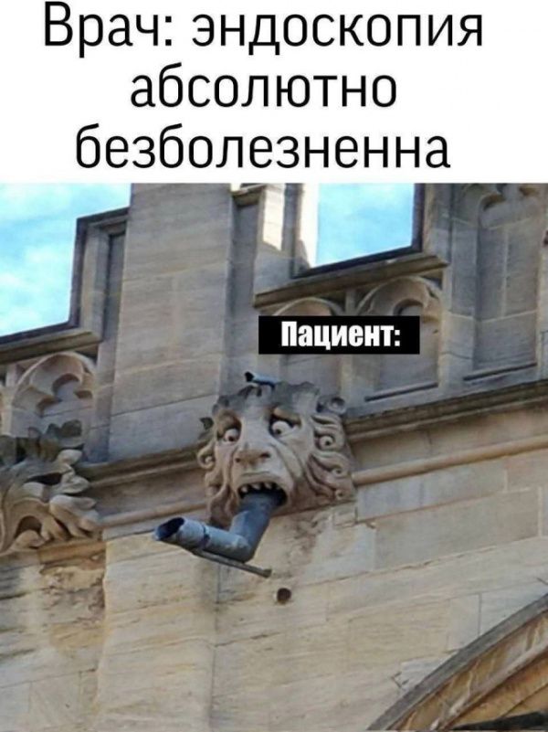 Врач: эндоскопия абсолютно безболезненна. Пациент: