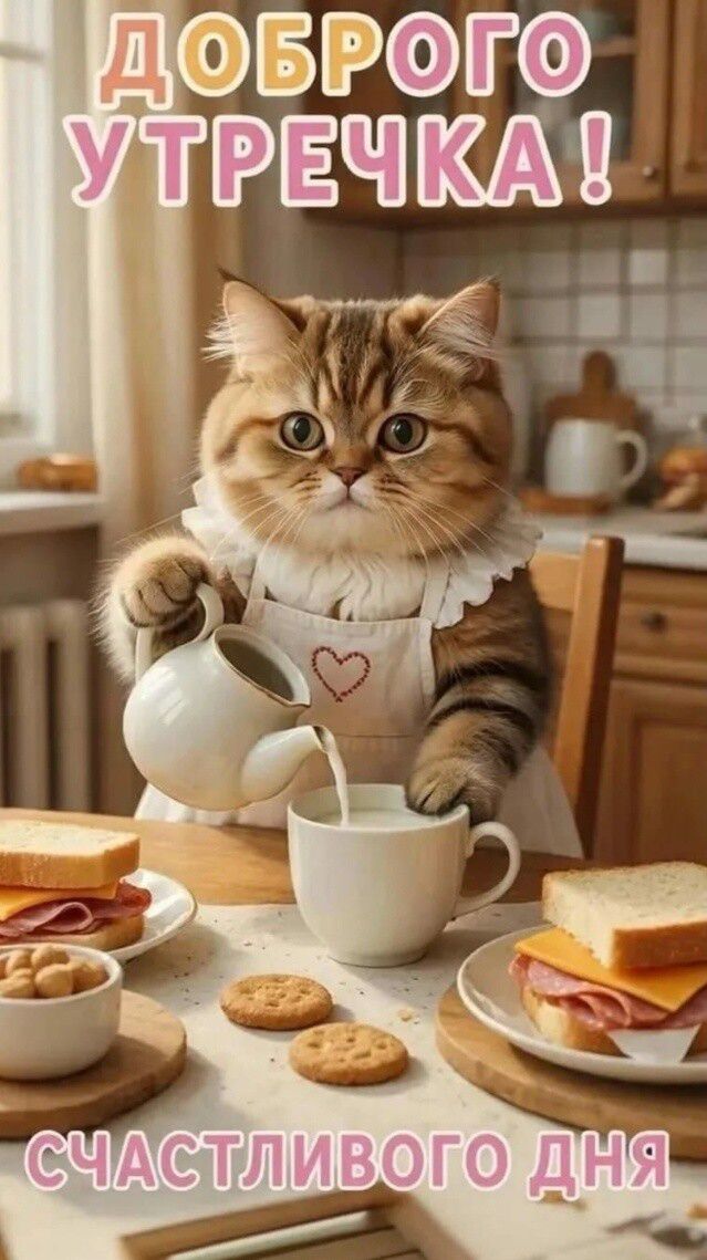 ДОБРОГО УТРЕЧКА!\nСЧАСТЛИВОГО ДНЯ