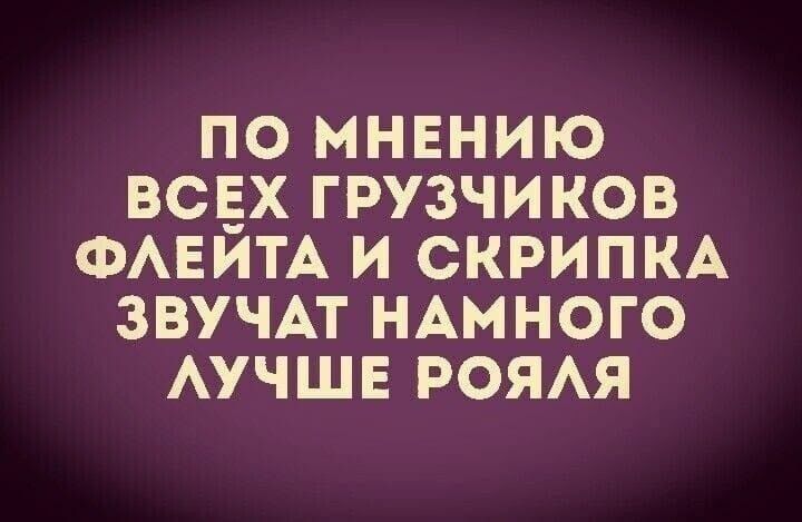 ПО МНЕНИЮ ВСЕХ ГРУЗЧИКОВ ФЛЕЙТА И СКРИПКА ЗВУЧАТ НАМНОГО ЛУЧШЕ РОЯЛЯ