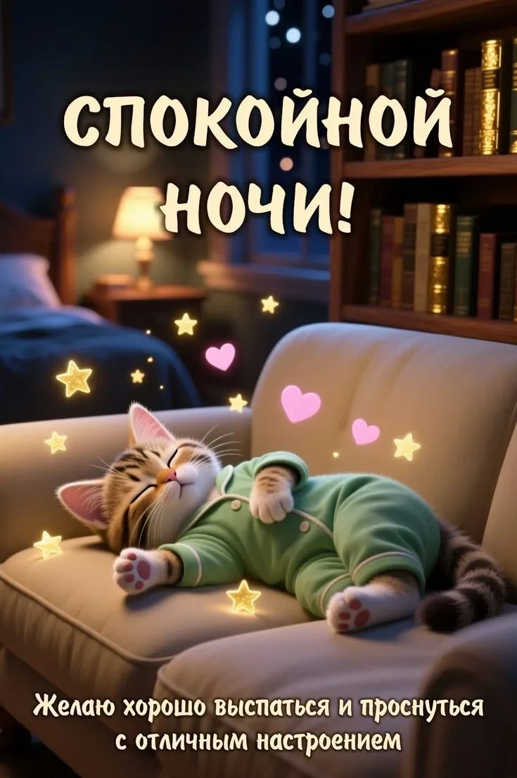 Спокойной ночи! Желаю хорошо выспаться и проснуться с отличным настроением