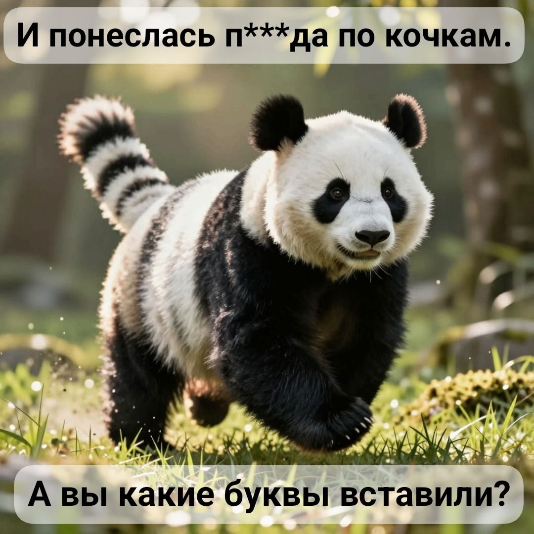 И понеслась п***да по кочкам. А вы какие буквы вставили?