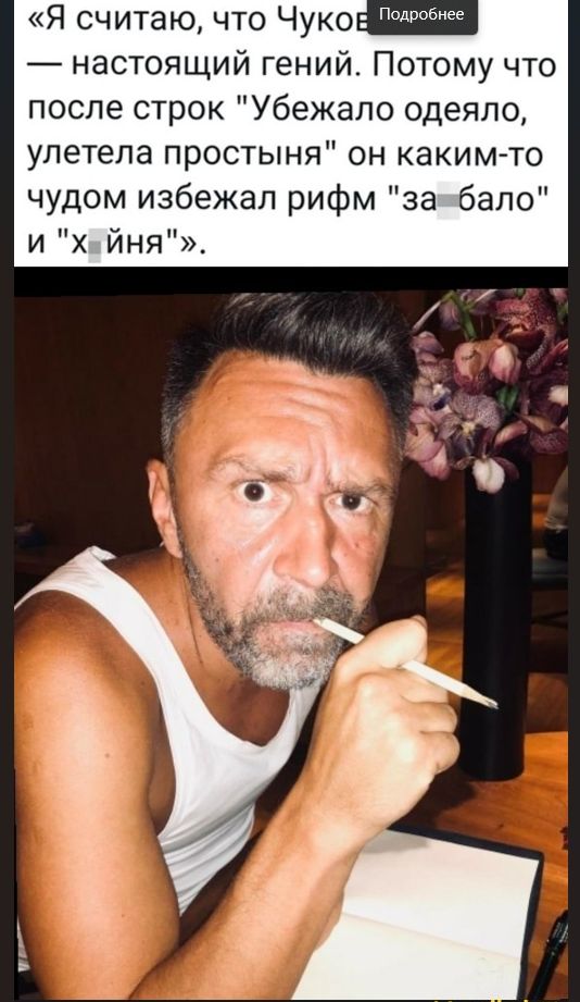 «Я считаю, что Чуков — настоящий гений. Потому что после строк 