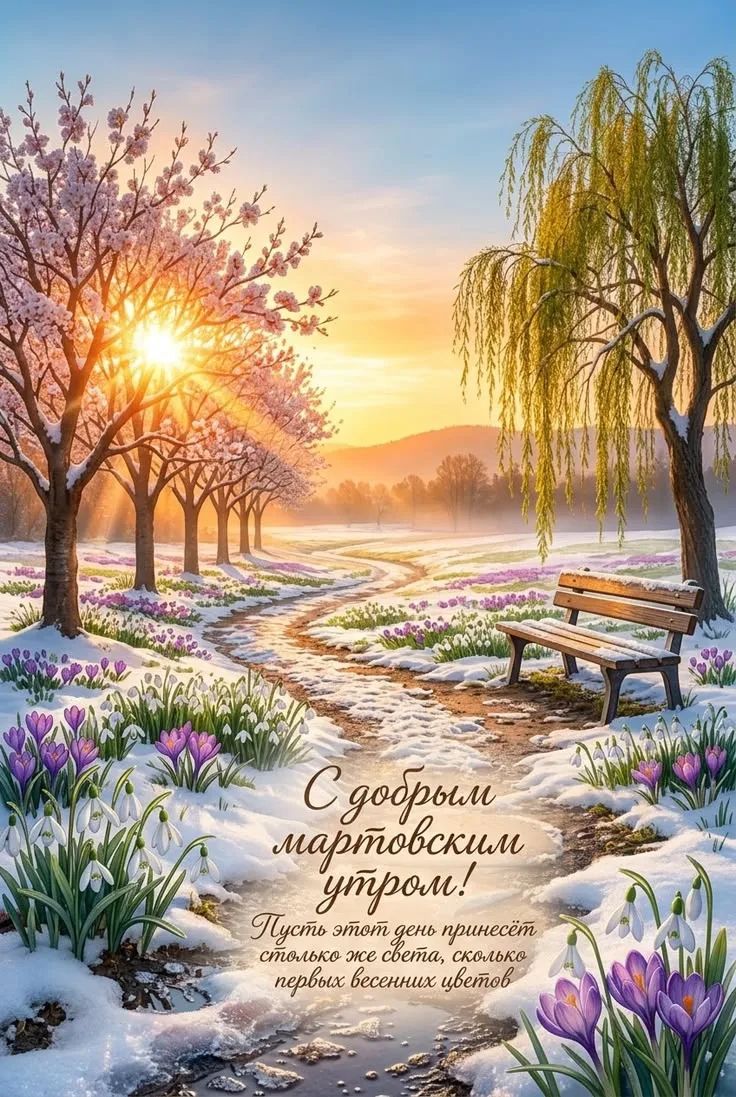С добрым мартовским утром! Пусть этот день принесёт столько же света, сколько первых весенних цветов