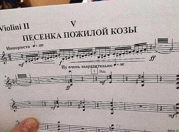 Violini II V ПЕСЕНКА ПОЖИЛОЙ КОЗЫ Напористо = 120 Ну очень выразительно = 96 Pizz