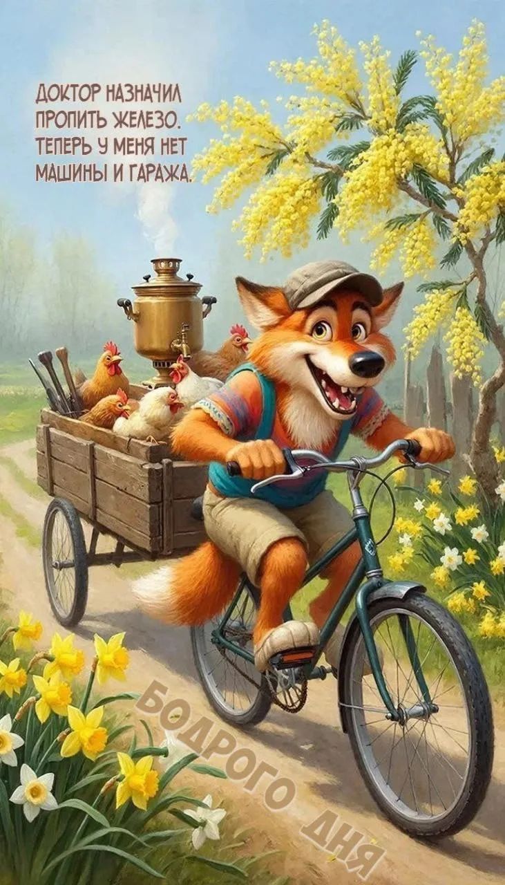 ДОКТОР НАЗНАЧИЛ ПРОПИТЬ ЖЕЛЕЗО. ТЕПЕРЬ У МЕНЯ НЕТ МАШИНЫ И ГАРАЖА. БОДРОГО ДНЯ