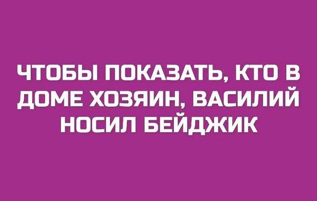 ЧТОБЫ ПОКАЗАТЬ, КТО В ДОМЕ ХОЗЯИН, ВАСИЛИЙ НОСИЛ БЕЙДЖИК