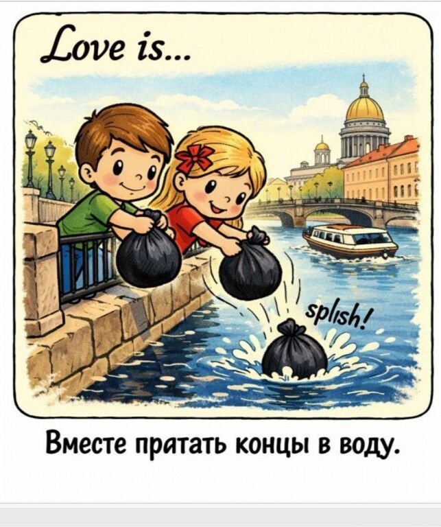 Love is... splish! Вместе прятать концы в воду.