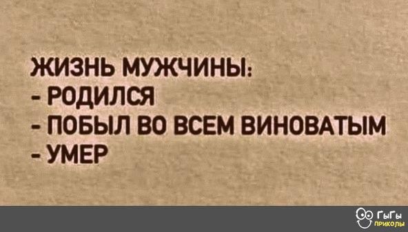 жизнь мужчины родился повыл во всем виновдтым умер