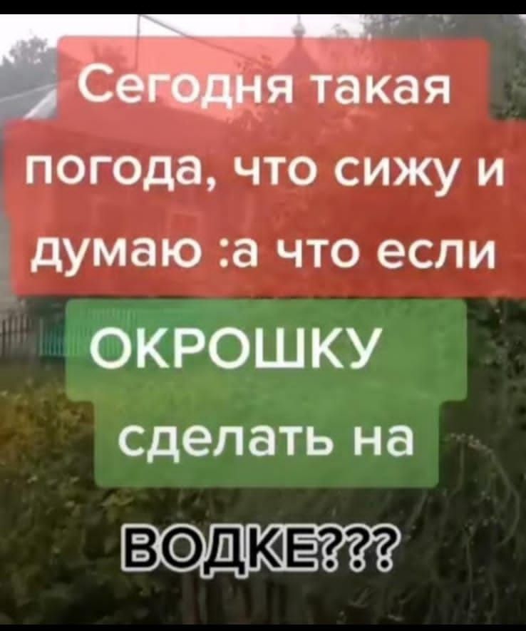 _ Тя тёкая погода что сижу и думаю а что если ОКРОШКУ сделать на ВФДЮЕ
