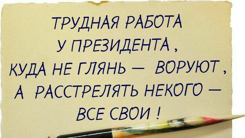 ТРУДНАЯ РАБОТА у ПРЕЗИДЕНТА КУДА НЕ глянь воруют А РАССТРЕЛЯТЬ НЕКОГО ВСЕ СВОИ А